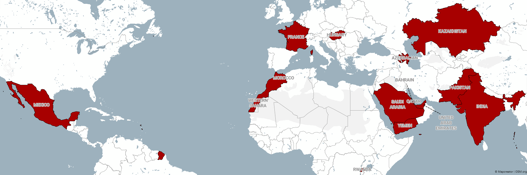 Figure 1: The countries that were most significantly affected by the Pegasus spyware campaign 